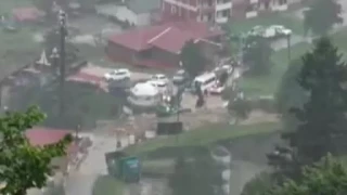 Uzungöl'de ikinci taşkın