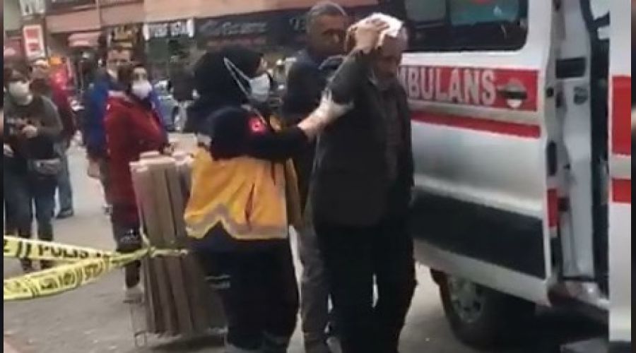 6. kattan kafasına cam düştü