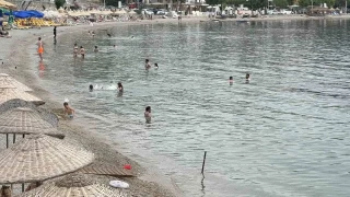 Bodrum'da vatandalar denize akn etti