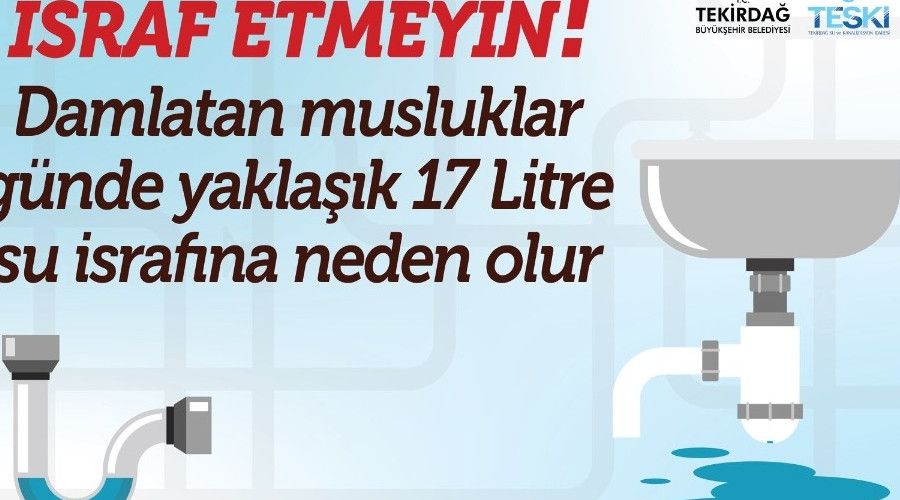Damlatan musluk gnde 17 litre su israfna yol ayor