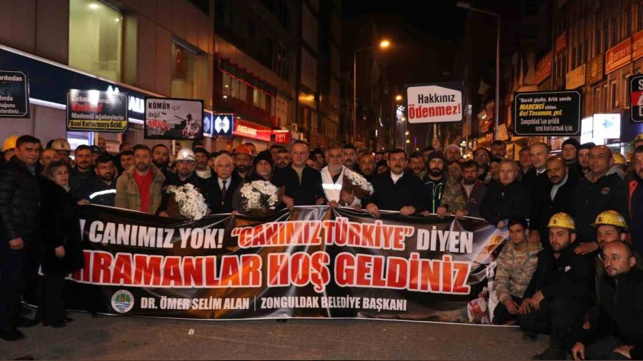 Depremzede ile madencilerin alatan bulumas