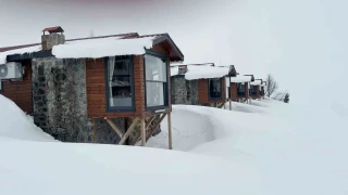 D�nyaca �nl� Hand�z� Yaylas�'nda kar etkisini s�rd�r�yor