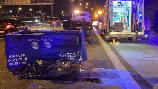 Esenler TEM Otoyolu'nda motosiklet asfalt yenileme aracına çarptı: 1 ölü