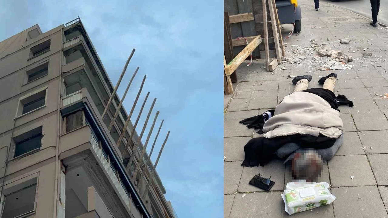İzmir'de başına sıva parçaları düşen kişi yaralandı