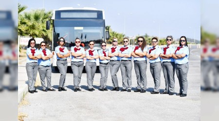 Kadın otobüs şoförleri göreve başladı