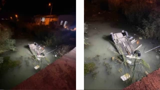 Manavgat'ta otomobil kanala uçtu: 1 ölü, 4 yaralı