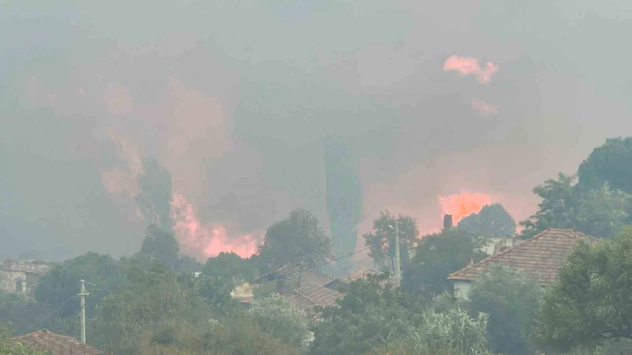 Manisa'da itfaiye ekiplerinin yangınla mücadelesi sürüyor