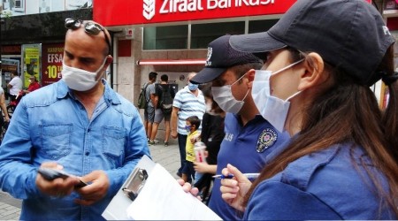 Maske takmayan vatandaştan polise tehdit