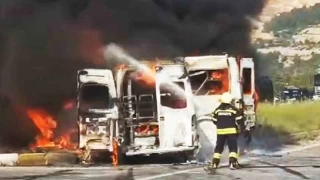 Milas’taki kazada karayolu cehenneme döndü: 4’ü ağır 14 yaralı