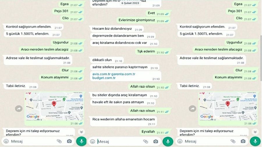 O ki�inin depremzede oldu�unu ��renince: 'Hocam biz doland�r�c�y�z'