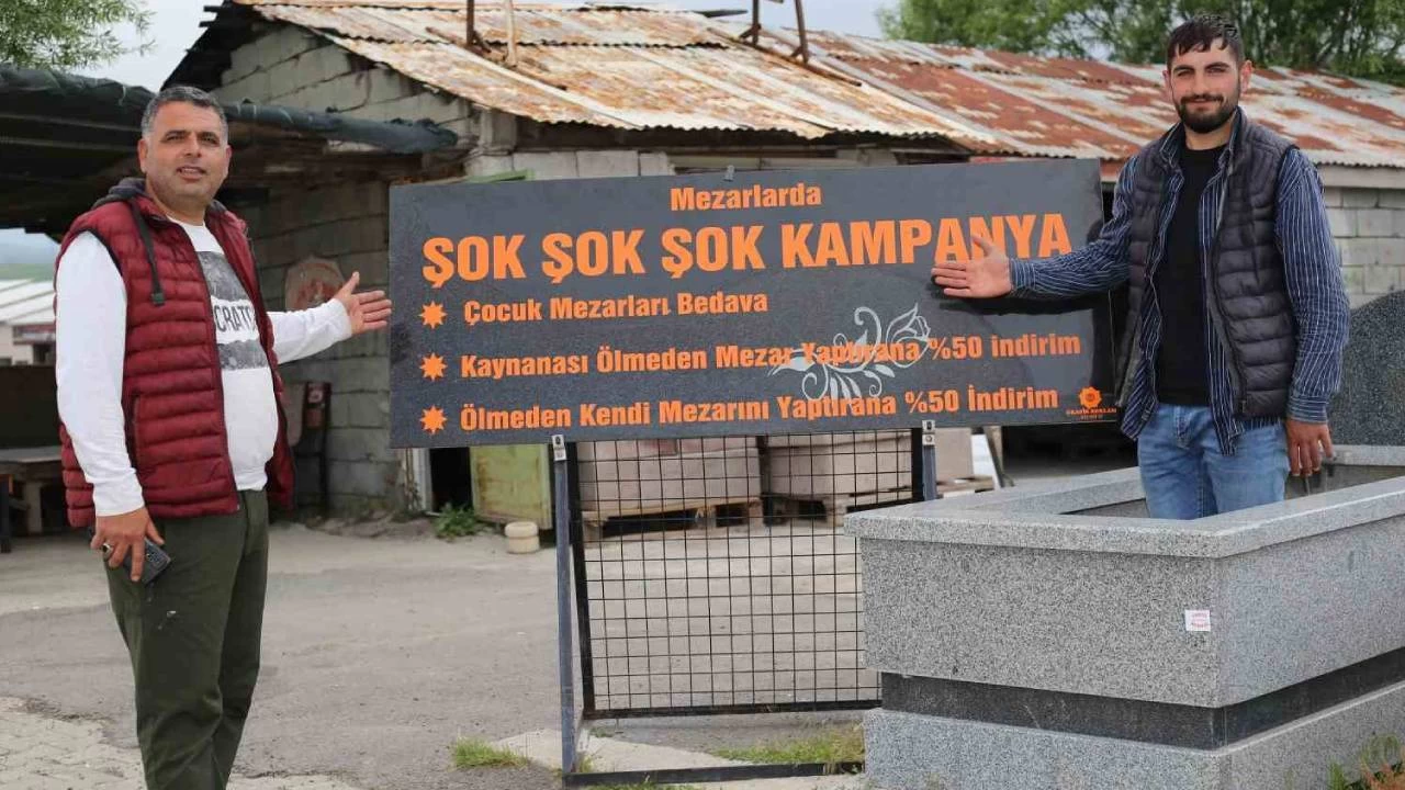 �lmeyen kaynana i�in y�zde 50 indirimli mezar ta�� kampanyas�