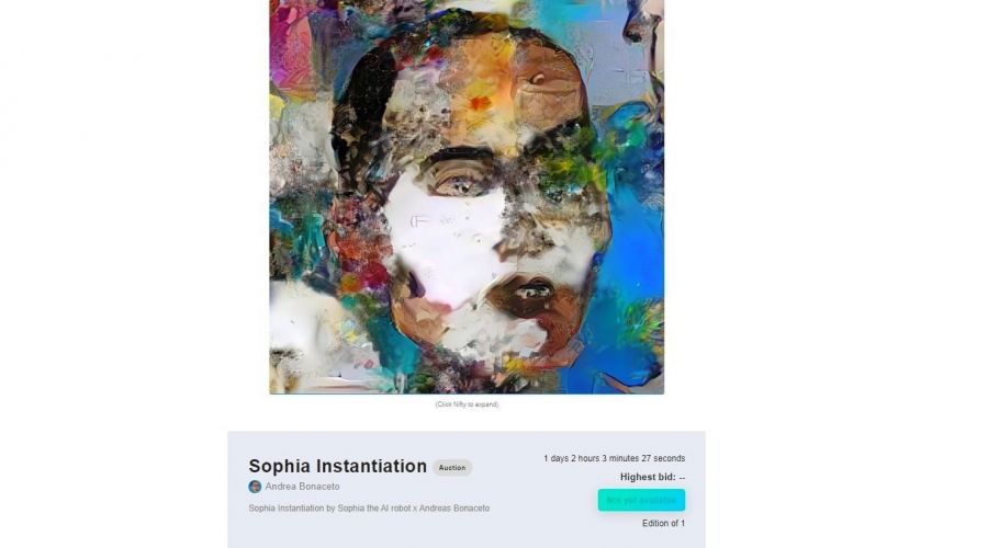 Robot Sophia'nın eseri 688 bin 888 dolara satıldı