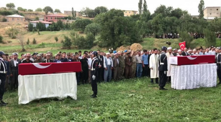 Şehit düşen 4 korucu son yolculuğuna uğurlandı