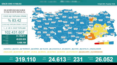 Son 24 saatte korona virüsten 231 kişi hayatını kaybetti