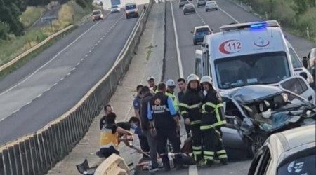 Tekirda'da zincirleme kaza: 1 l, 2 yaral