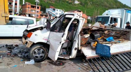 Trabzon'da trafik kazası: 1 ölü, 1 yaralı