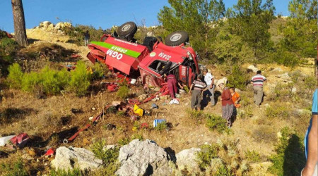 Yangna giden orman personeli kaza yapt: 3 yaral