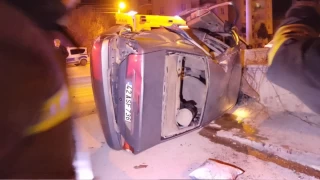 Akşehir'de otomobil takla attı: 1'i ağır 5 yaralı