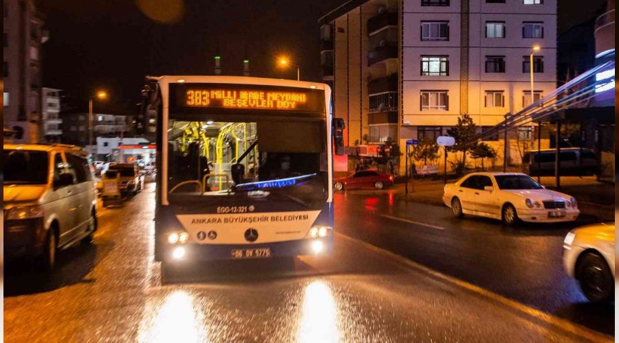 Ankara'da EGO otobüslerinde 24 saat ulaşım