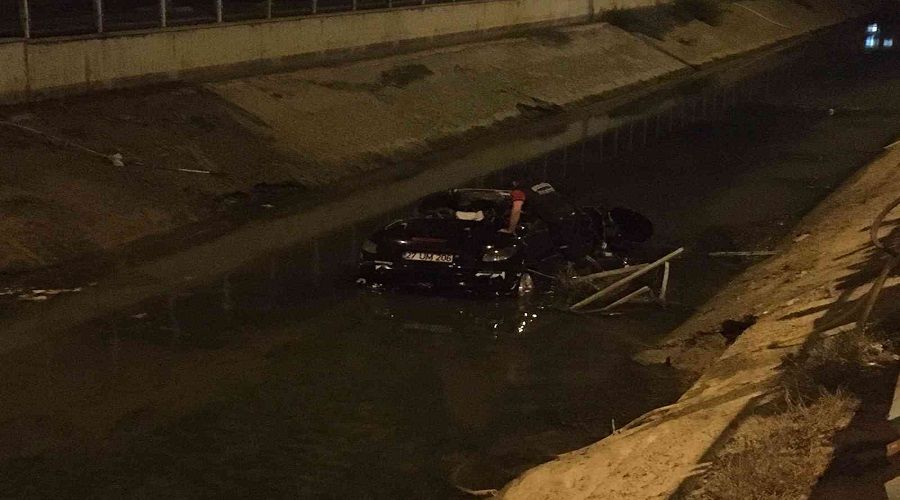 Aracıyla kanala düşen uzman çavuş ağır yaralandı