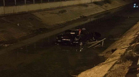 Aracıyla kanala düşen uzman çavuş ağır yaralandı