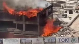 Ataşehir'de inşaatta yangın paniği