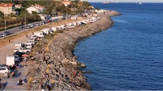 Beylikdz sahilde karavan kaosu 
