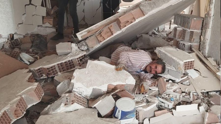 Canını hiçe saydı, üzerine duvar çöktü