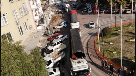 Dev borularla bando eşliğinde şehir turu