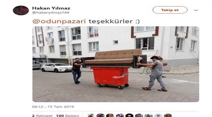 Eski�ehir'de gen�lerin yard�m�na ��p konteyneri yeti�ti