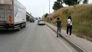 Hareket halindeki aracın önüne atlayıp yaralandı