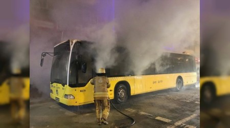İETT otobüsü alev alev yandı