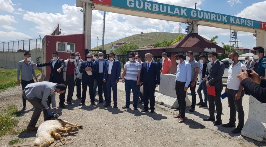 İhracatçılar sınır kapısında kurban kesip dua etti