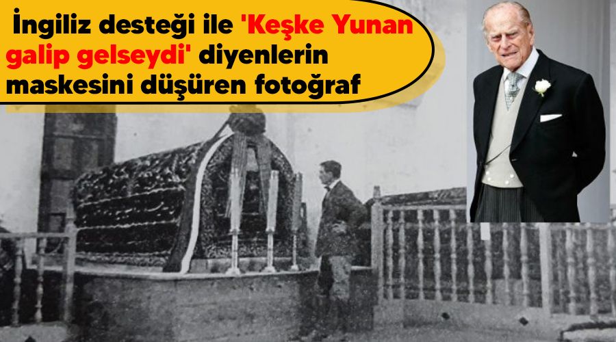 �ngiliz deste�i ile 'Ke�ke Yunan galip gelseydi' diyenlerin maskesini d���ren foto�raf