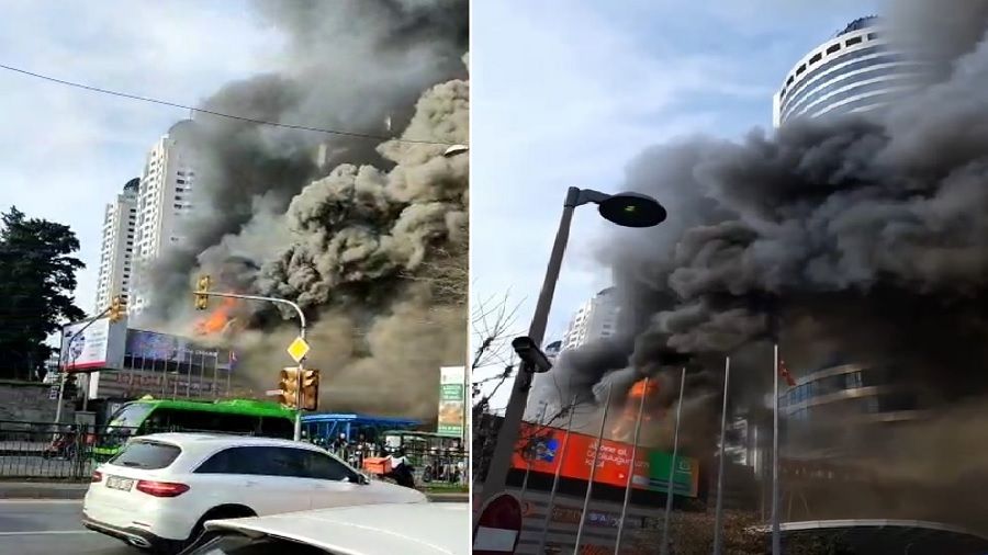 İstanbul'un göbeğindeki alışveriş merkezinde yangın