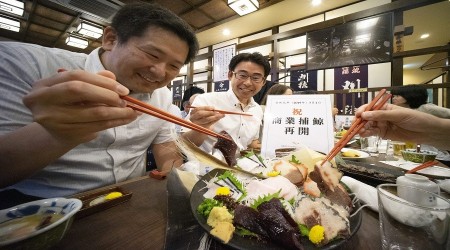 Japonya protestolara ramen balina avclnda srarl