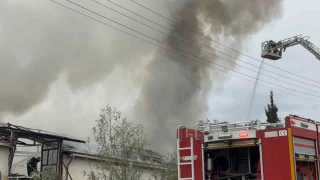 Kocaeli'de mutfak tezgahlar retim tesisinde korkutan yangn