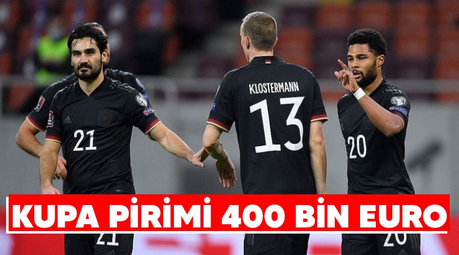 Kupa pirimi 400 bin Euro 