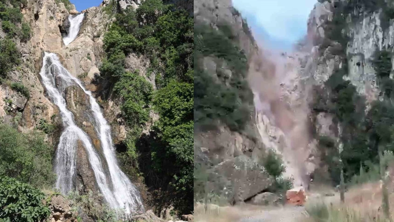 Madenciler Hatay'da doğa harikası Dekuk Şelalesini patlattı
