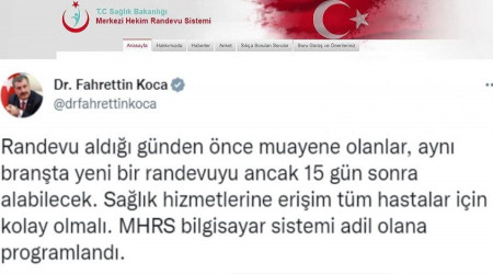 MHRS randevularında yeni dönem