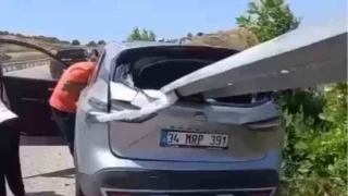 Otomobil bariyere ok gibi sapland