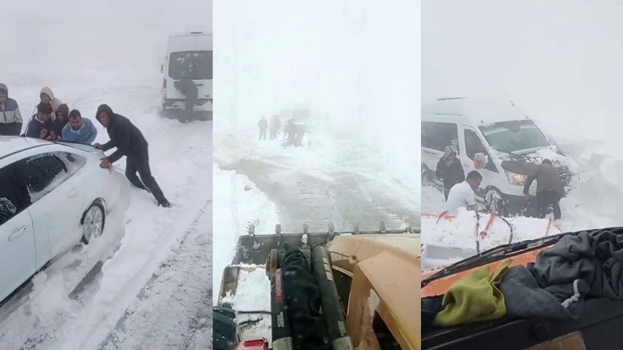 Palandöken'de mahsur kaldılar