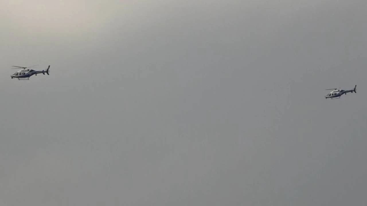 Taksim'de helikopter destekli huzur uygulamas� yap�ld�