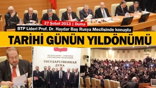 Tam 11 yl nce, 27 ubat 2013 tarihinde Prof. Dr. Haydar Ba, Rusya Parlamentosu Dumada sekin bir toplulua kendi tezi olan Milli Ekonomi Modeli'ni anlatmt