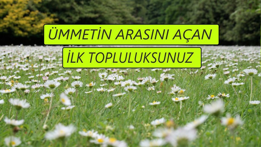 mmetin arasn aan ilk topluluksunuz
