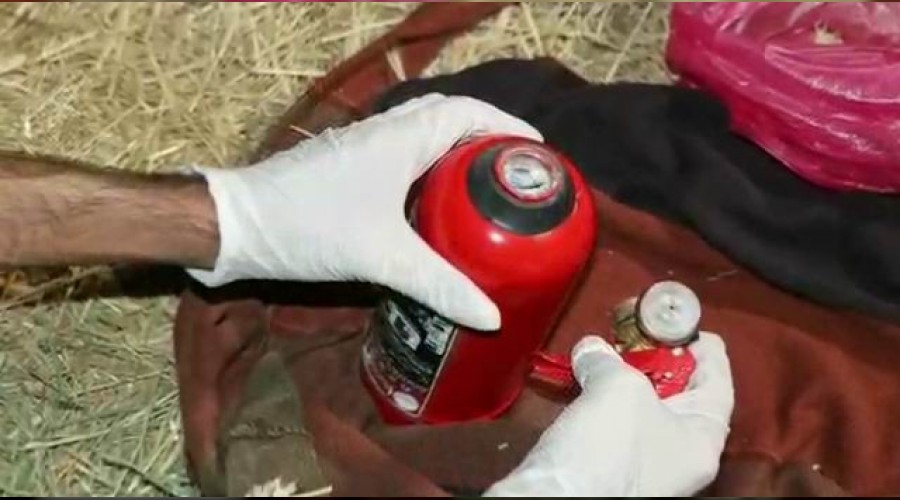 Yang�n t�p�ne gizlenmi� patlay�c� madde ele ge�irildi