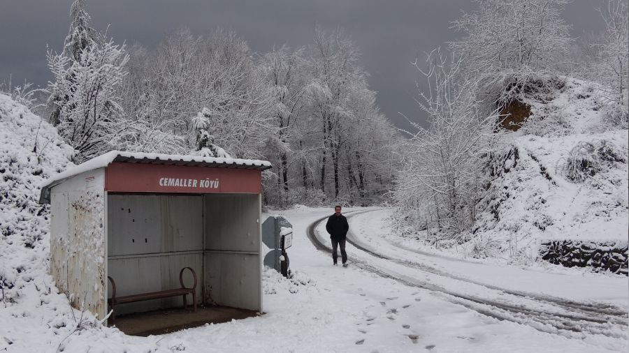 Zonguldak'ta kar manzaraları havadan görüntülendi