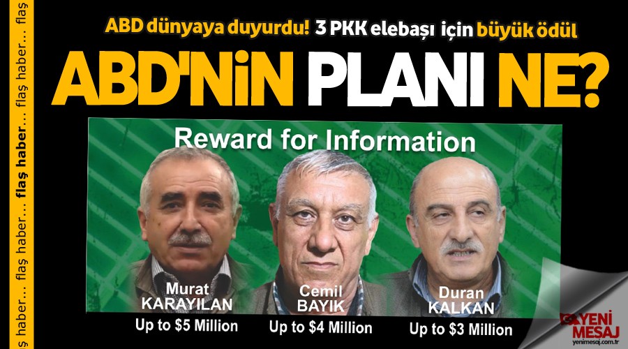 3 PKK elebaşı için 12 milyon $ ödül
