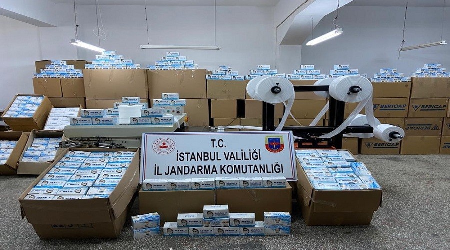 800 bin adet maske ele ge�irildi