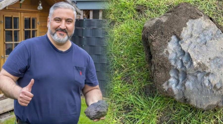 Almanya'da yaşayan Türk'ün bahçesine düşen gök taşına 400 bin avro değer biçildi